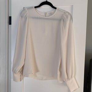 Wilfred Cream Long-Sleeve Puff Shoulder Blouse